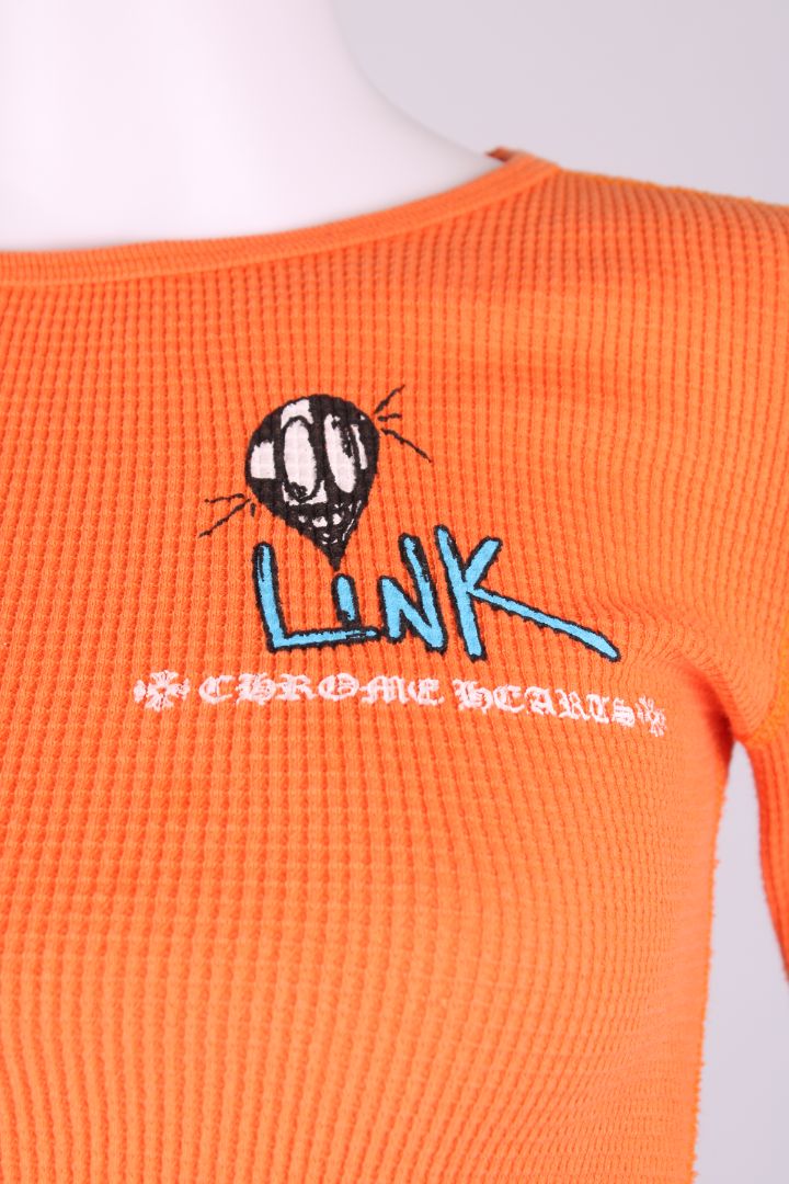 Chrome HEARTS Long Sleeve crop top Orange XS