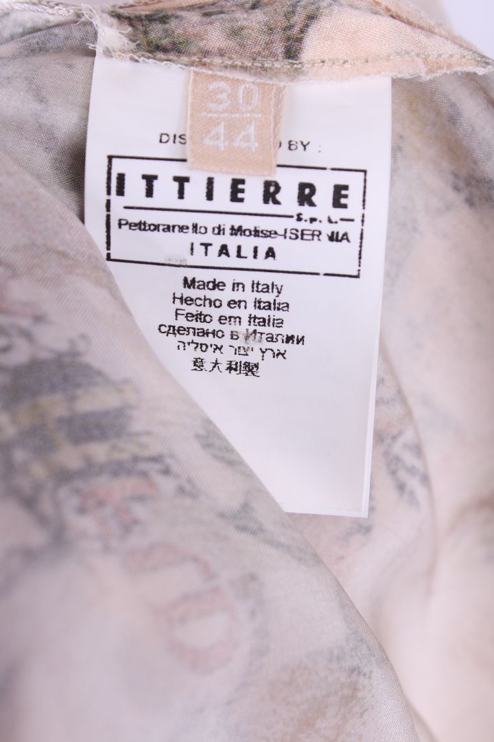 John Galliano S/S Newspaper Print Dress Beige S