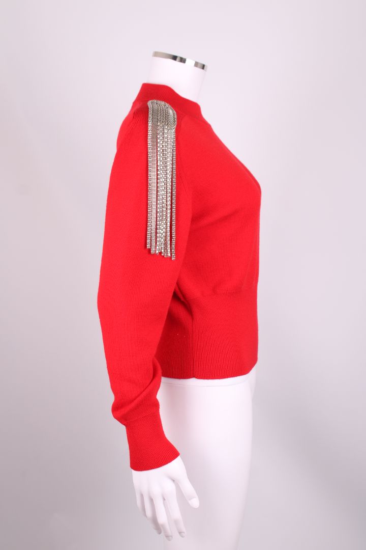 Christopher Kane Embellished Shoulder Jumper Red M