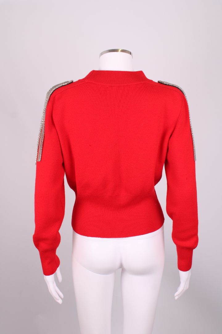 Christopher Kane Embellished Shoulder Jumper Red M