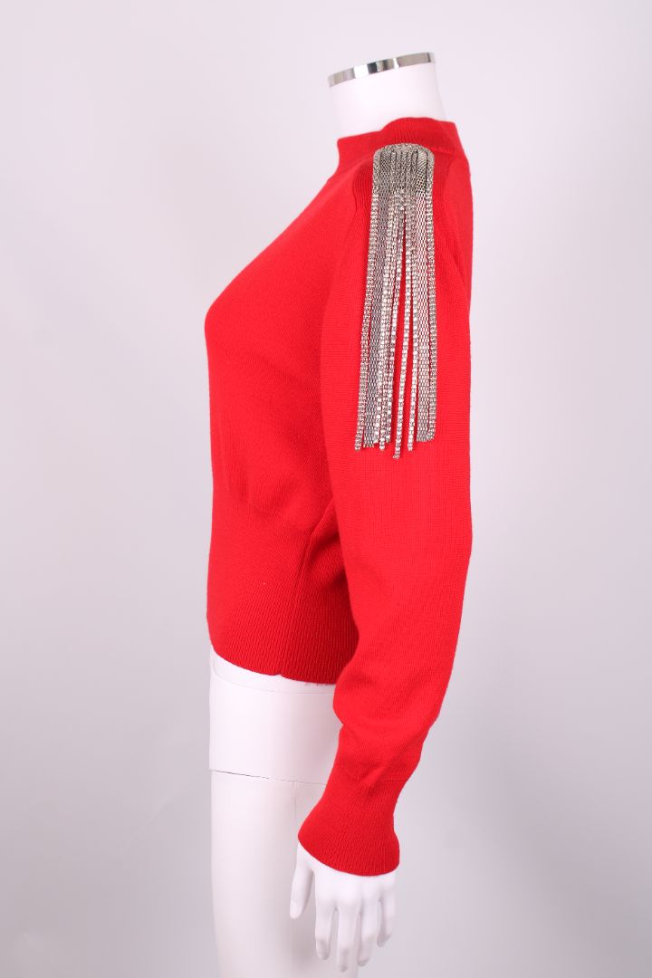 Christopher Kane Embellished Shoulder Jumper Red M