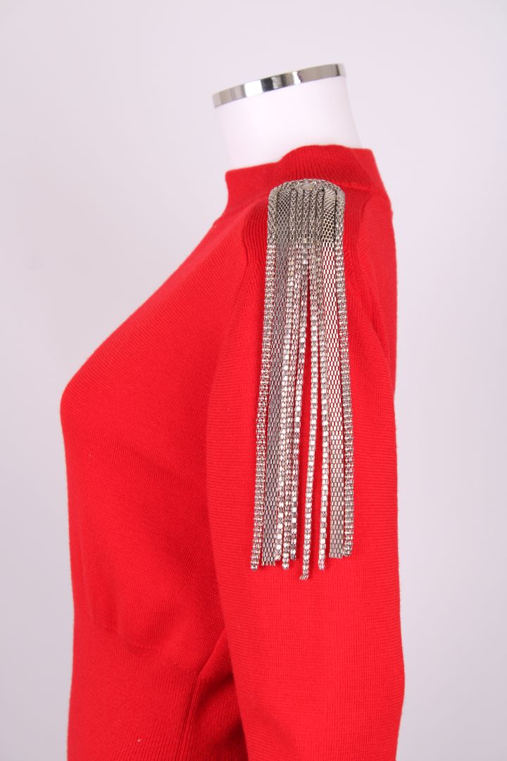 Christopher Kane Embellished Shoulder Jumper Red M