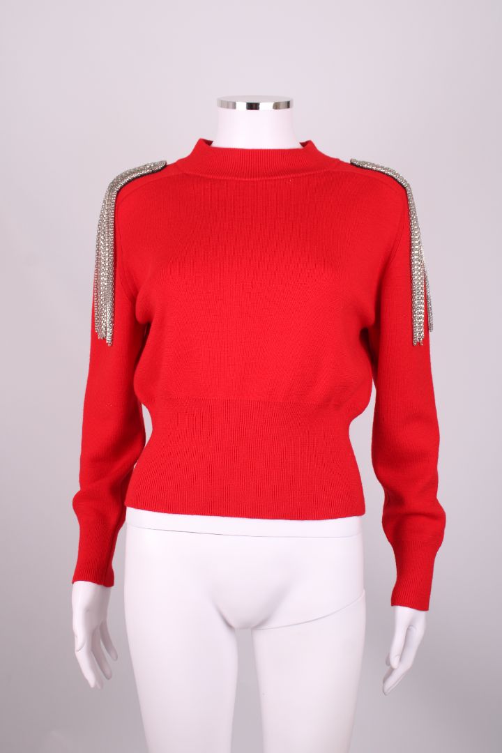 Christopher Kane Embellished Shoulder Jumper Red M