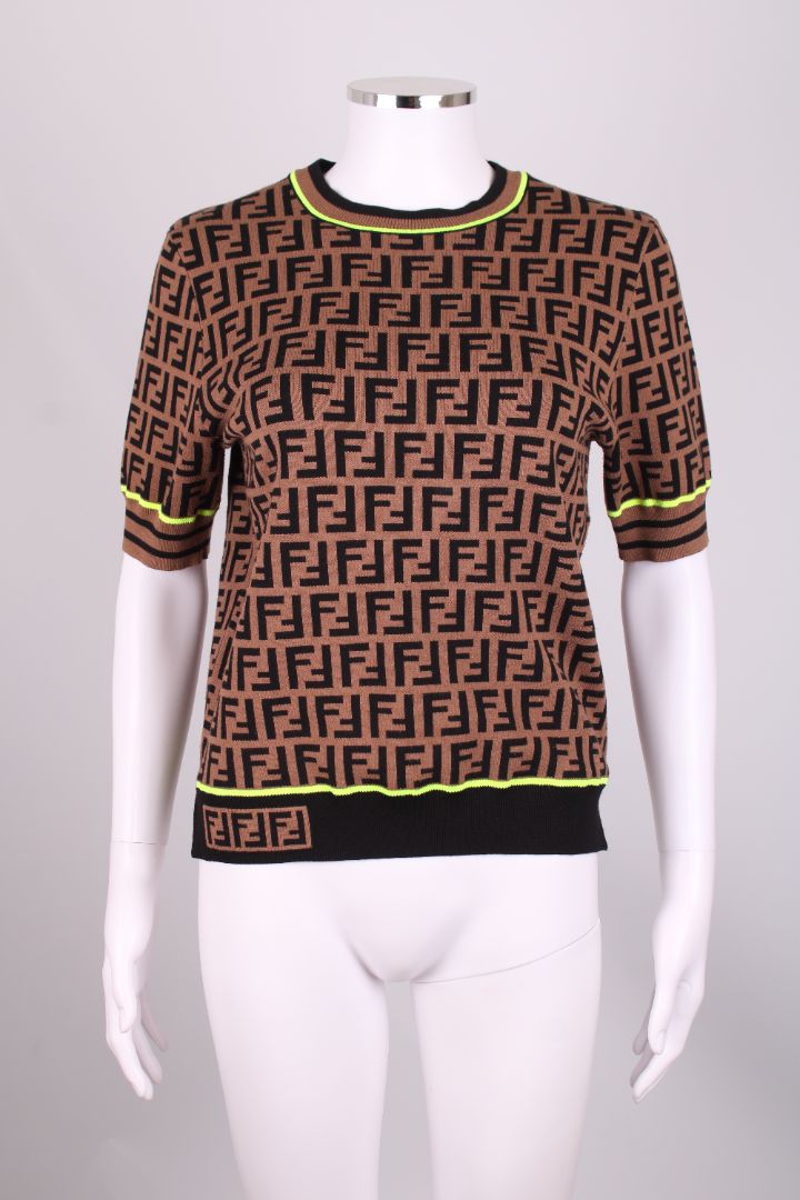 Fendi S/S FF Logo Jumper Tan/ Black M