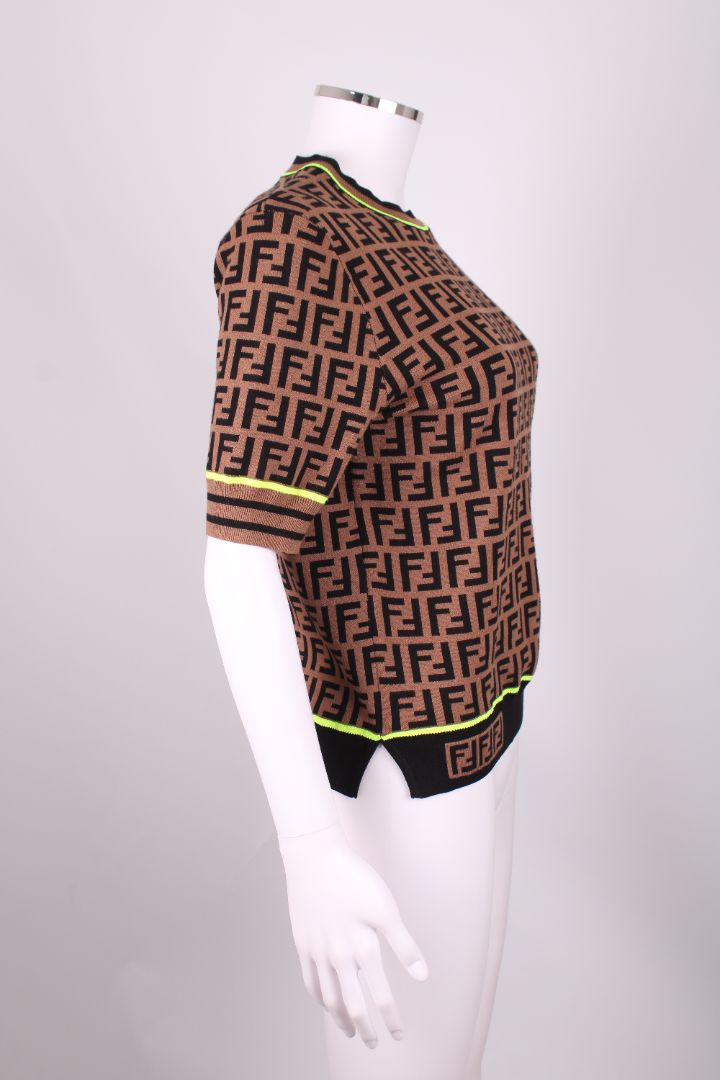 Fendi S/S FF Logo Jumper Tan/ Black M