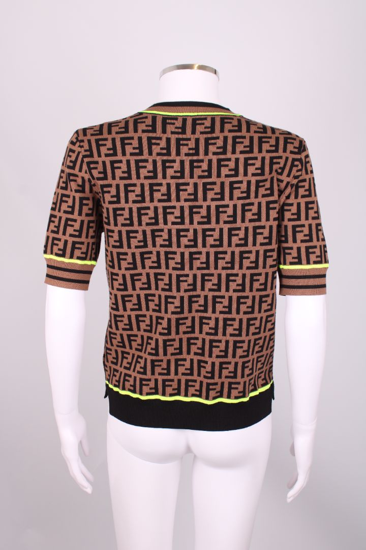 Fendi S/S FF Logo Jumper Tan/ Black M