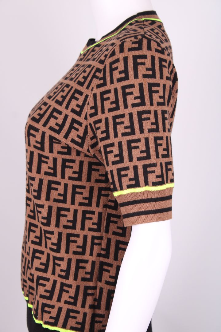 Fendi S/S FF Logo Jumper Tan/ Black M