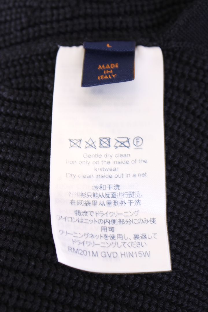 Louis Vuitton Leather Pocket Knit Hoodie Black L