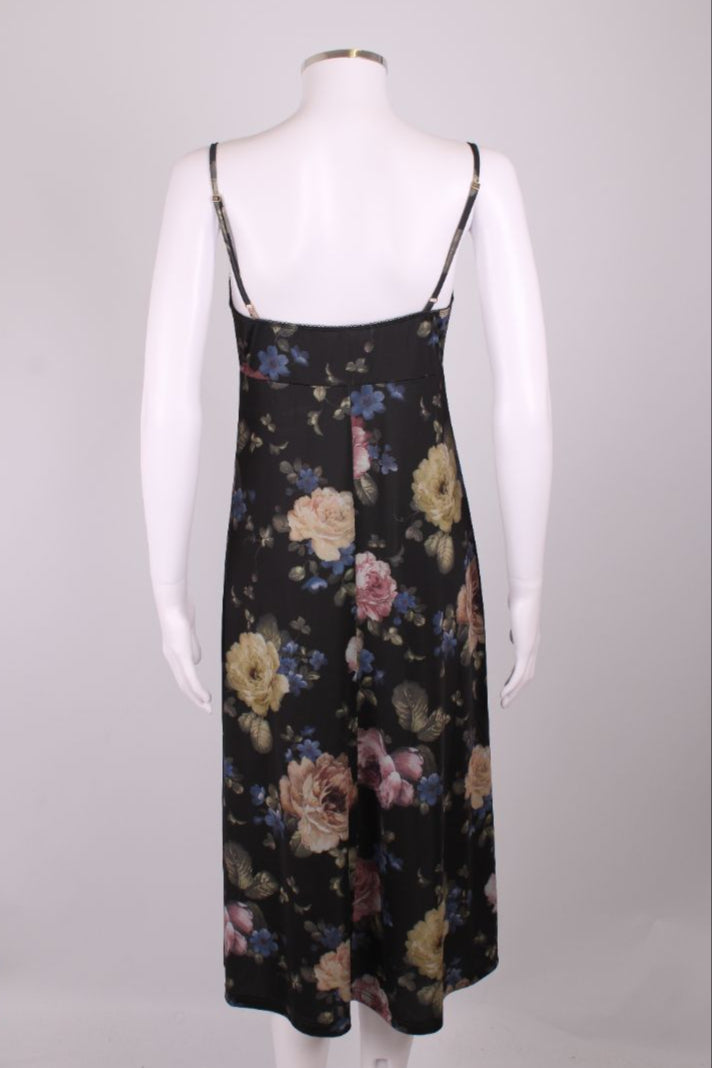 Zimmermann L/S Ruffle Floral Dress Black/ Pastel S
