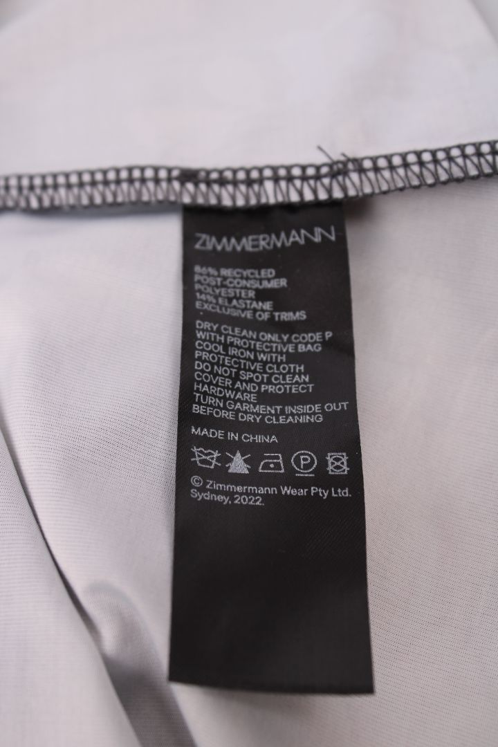 Zimmermann L/S Ruffle Floral Dress Black/ Pastel S