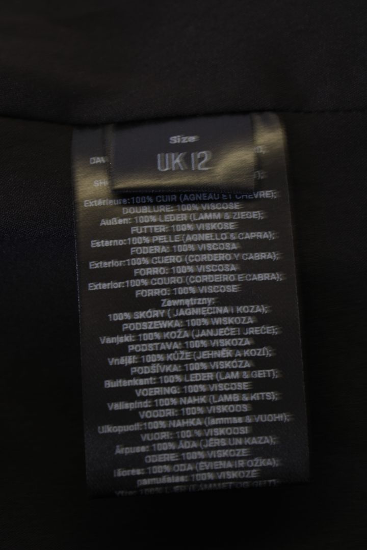 David Koma S/S Leather Jacket Black M