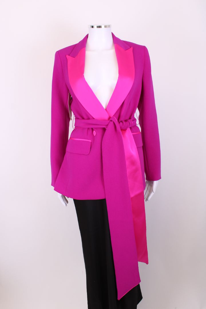 Jigsaw Belted Tuxedo Blazer Pink/ Fuchsia 8