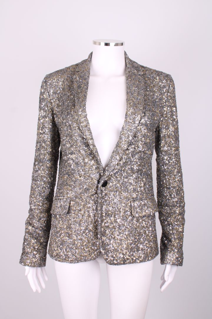 Zadig & Voltaire Sequin Blazer Jacket Gold/ Silver M