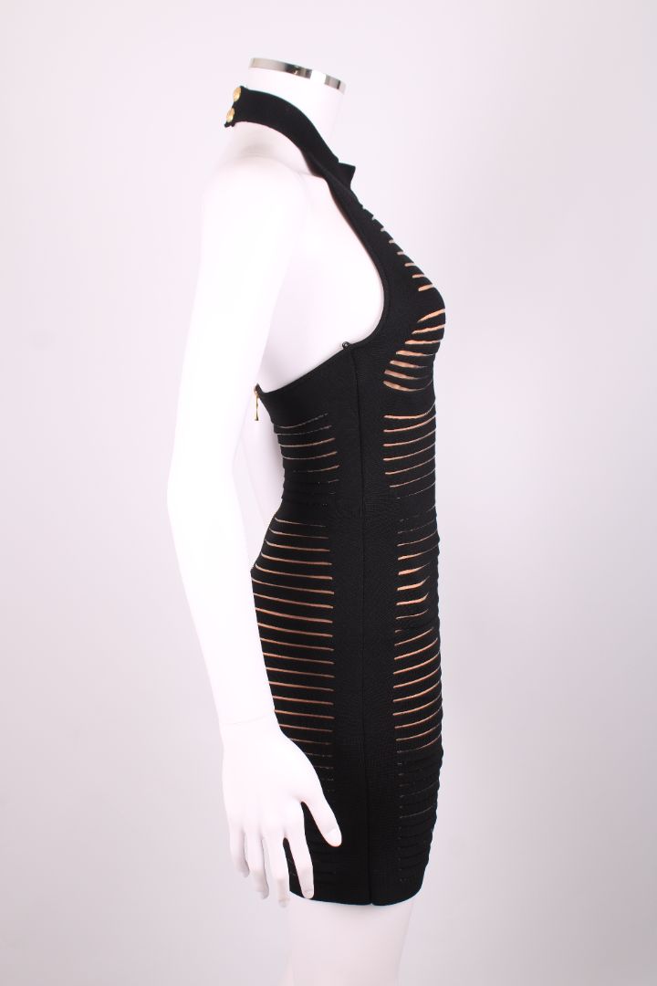 Balmin Halter Neck Bodycon Dress Black 6
