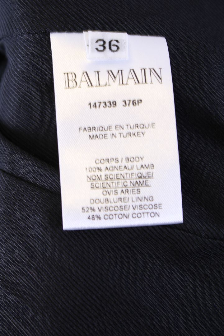 Balmain Jacket BIKER Black Leather 36