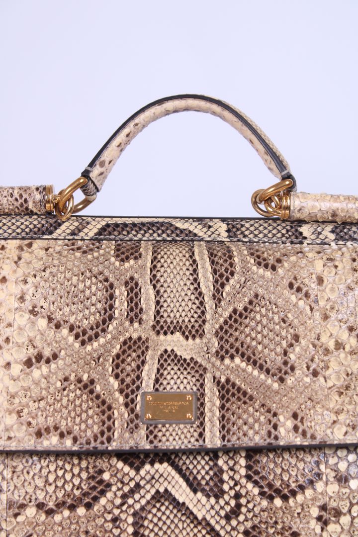 Dolce & Gabbana Python Handbag Beige