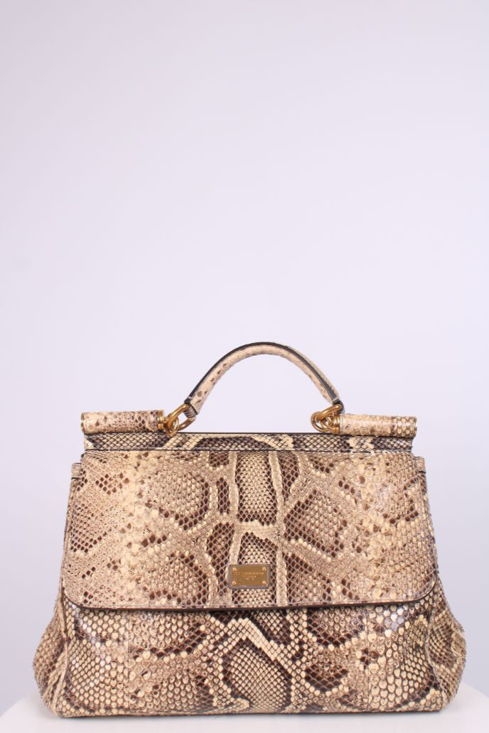 Dolce & Gabbana Python Handbag Beige