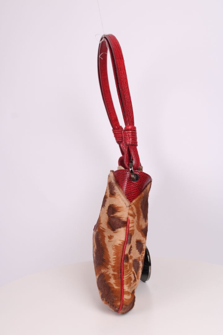 Valentino Garavani Leopard Calfskin Embroidered Shoulder bag multicolour