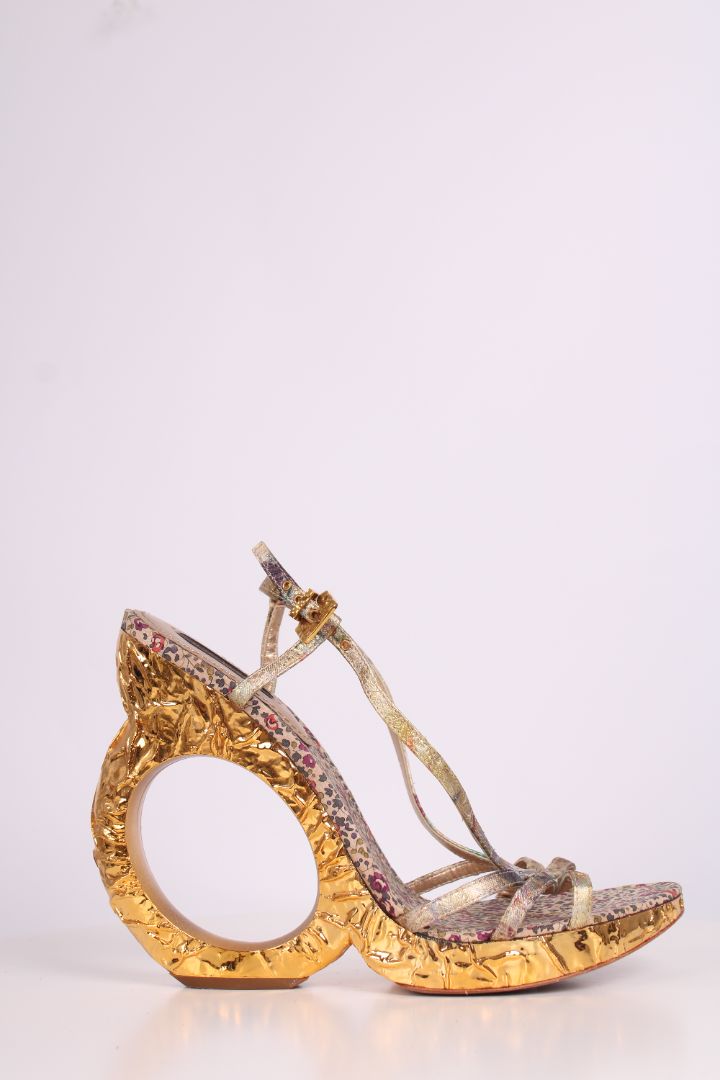 Louis Vuitton Feerique Morganne wedge sandals Gold/ multicoloured 39