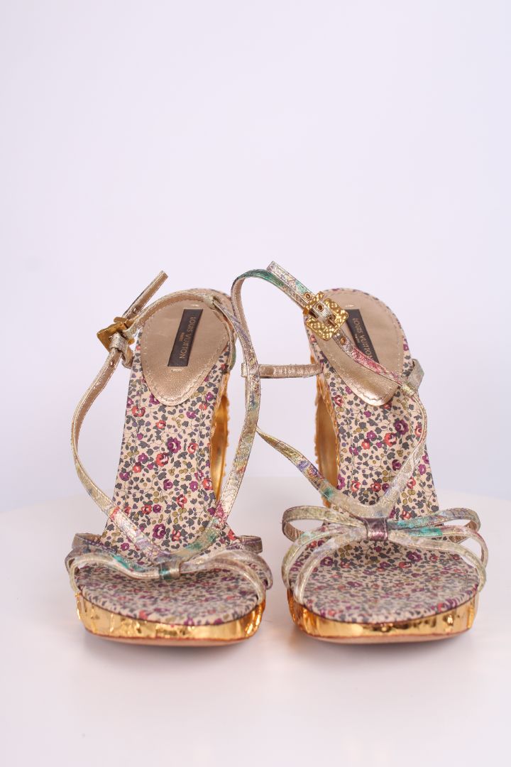 Louis Vuitton Feerique Morganne wedge sandals Gold/ multicoloured 39