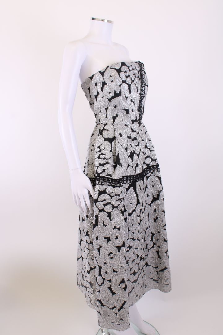 Roland Mouret Dress Silver/ Black 14