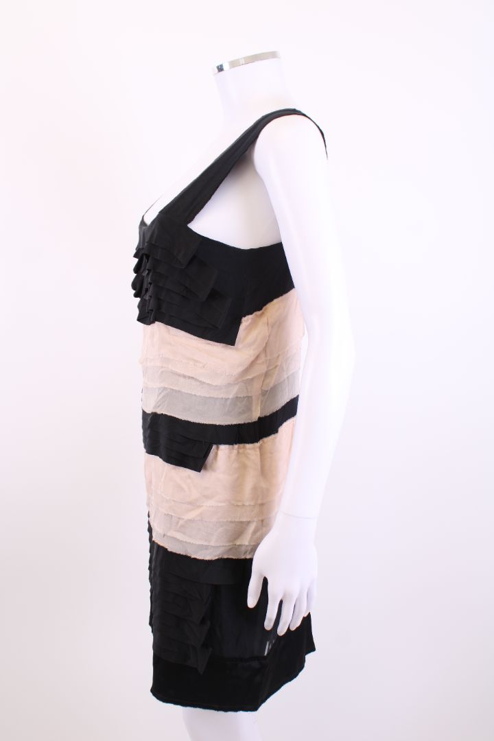 Philosophy Di Alberta Ferretti S/S Ruffle Dress Black/ Cream 10