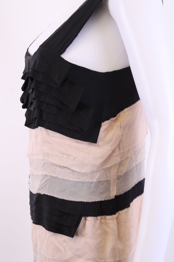 Philosophy Di Alberta Ferretti S/S Ruffle Dress Black/ Cream 10