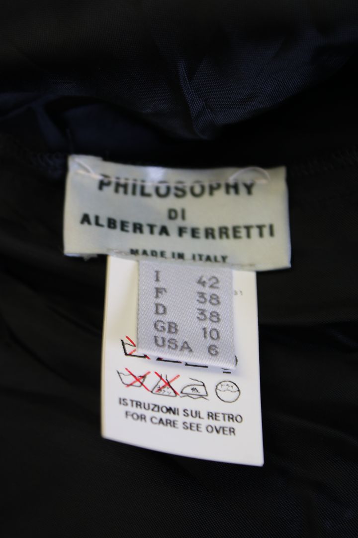 Philosophy Di Alberta Ferretti S/S Ruffle Dress Black/ Cream 10