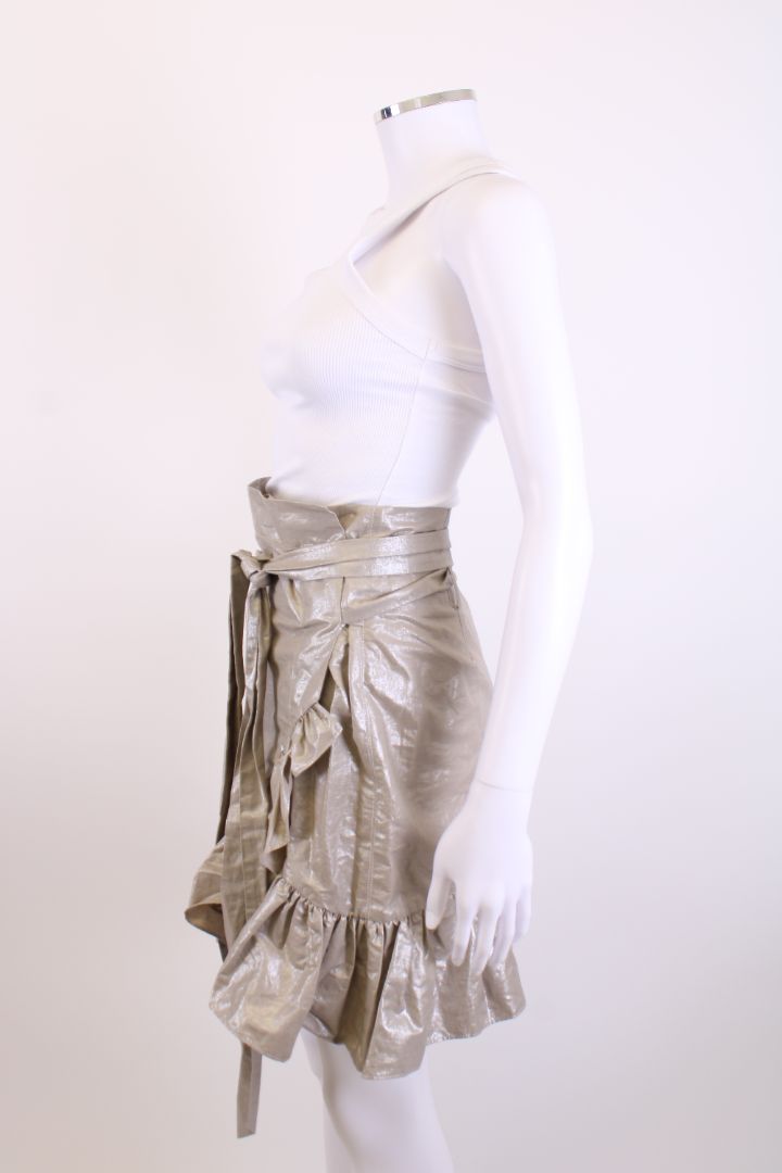 Isabel Marant Wrap Ruffle Skirt Champagne 8