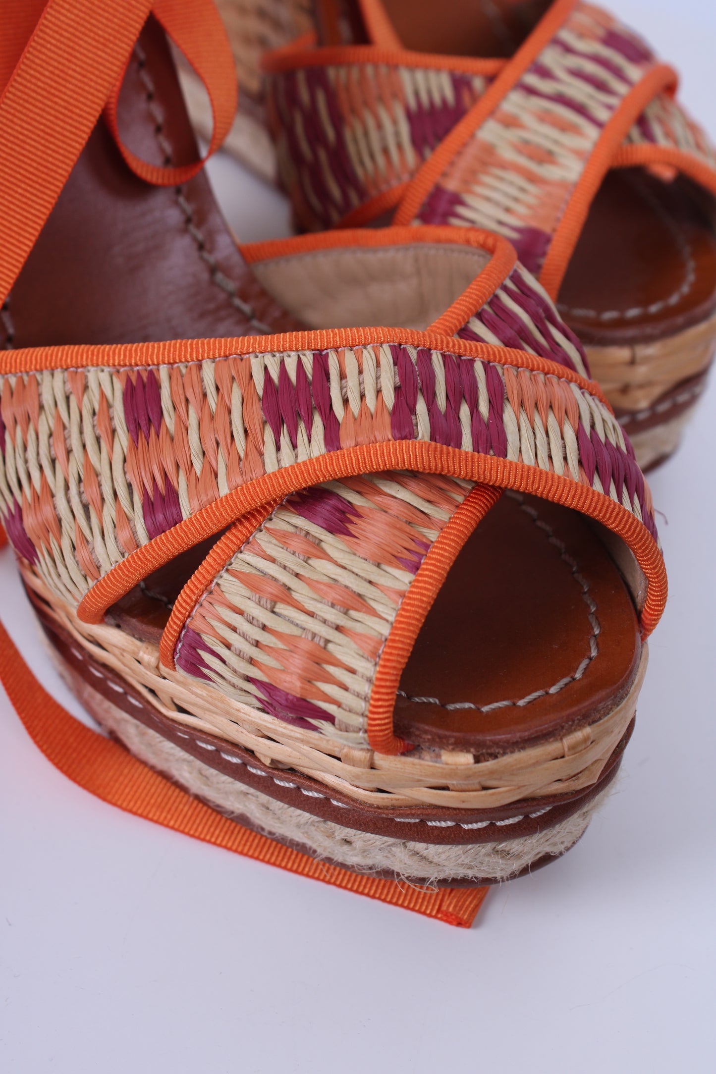 Dolce & Gabbana Wicker wedges Orange/tan/pink 39