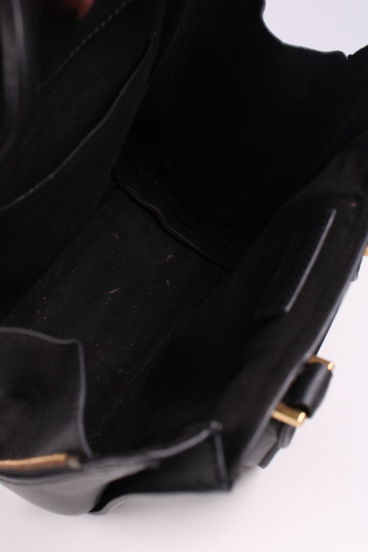 Alexander McQueen Heroine leather studded handbag Black/gold