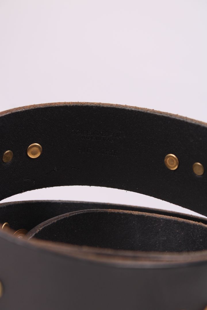 Dolce & Gabbana Gold buckle jewelled belt black/gold/red/pruple 36inch