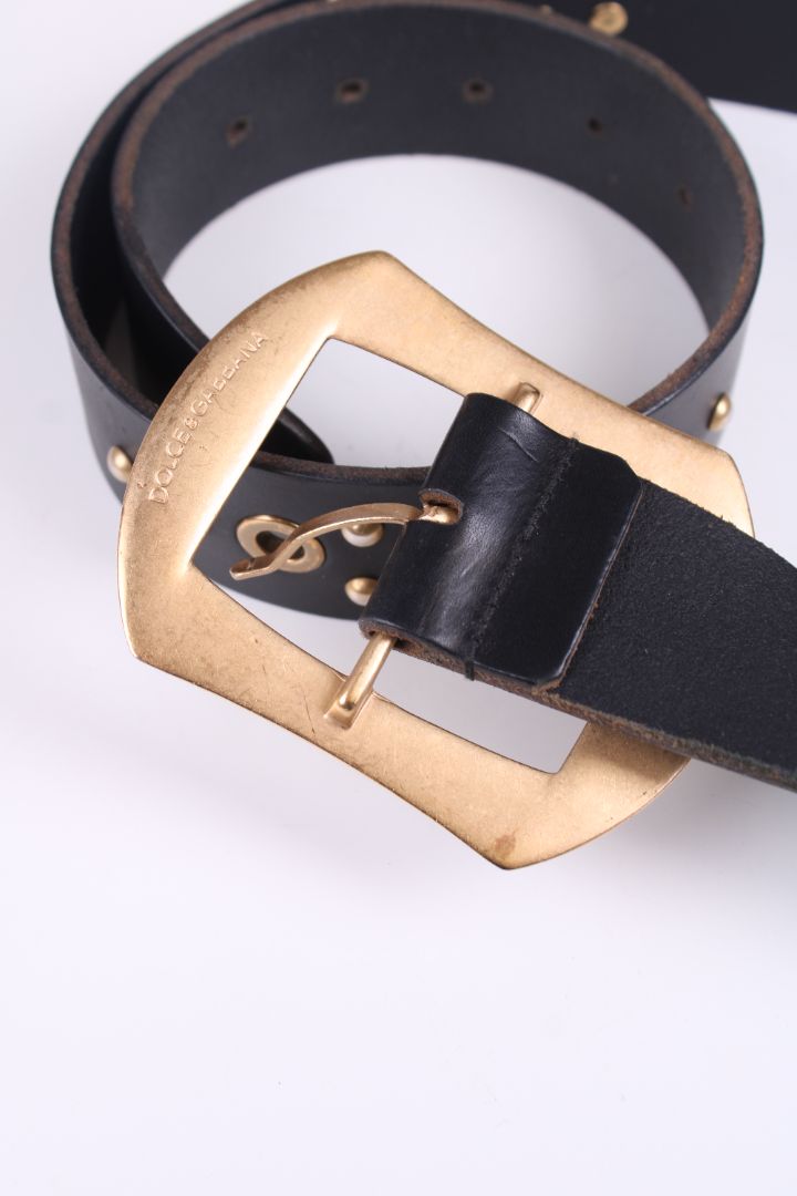 Dolce & Gabbana Gold buckle jewelled belt black/gold/red/pruple 36inch