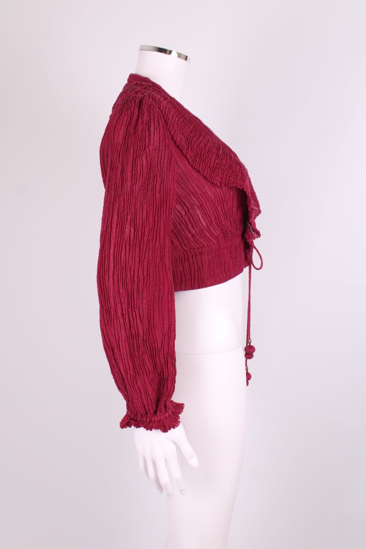Zimmermann L/S Puff Sleve Blouse Burgundy M