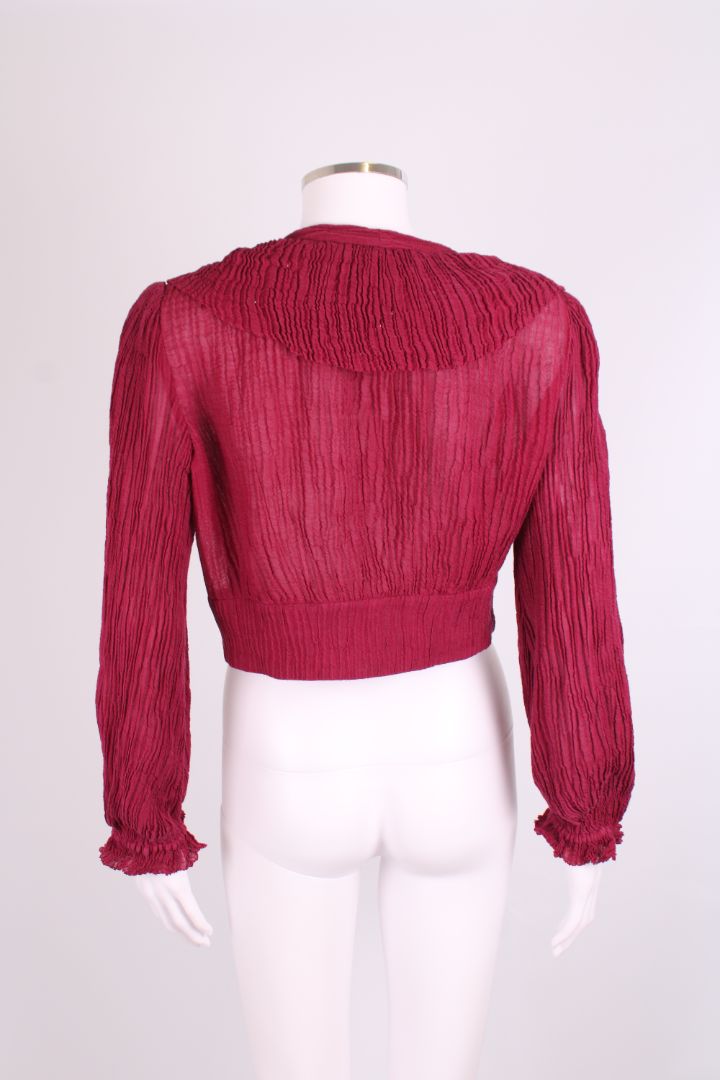 Zimmermann L/S Puff Sleve Blouse Burgundy M