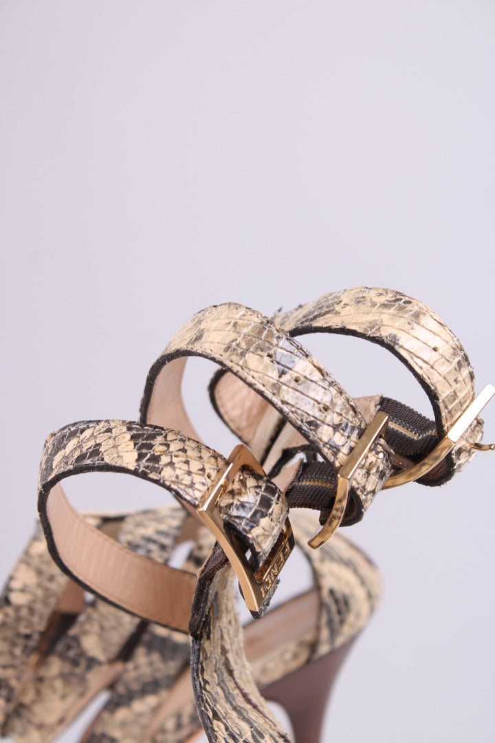 Fendi Python ankle high heels Snakeskin 39