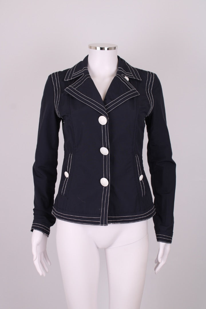 Moschino Jeans Popeye Button Jacket Navy/ White 8