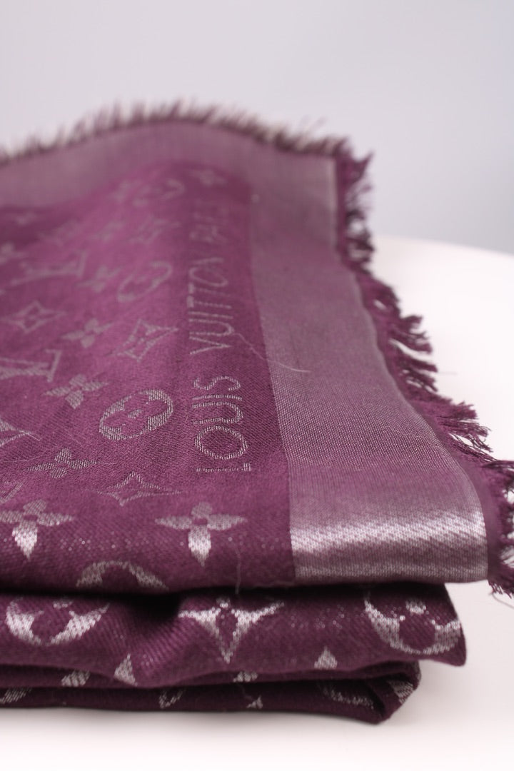 Louis Vuitton Purple Shine Shawl Scarf Purple