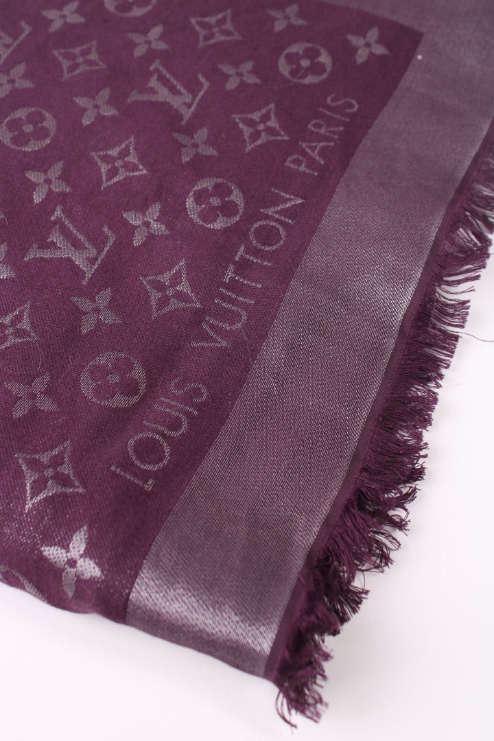Louis Vuitton Purple Shine Shawl Scarf Purple