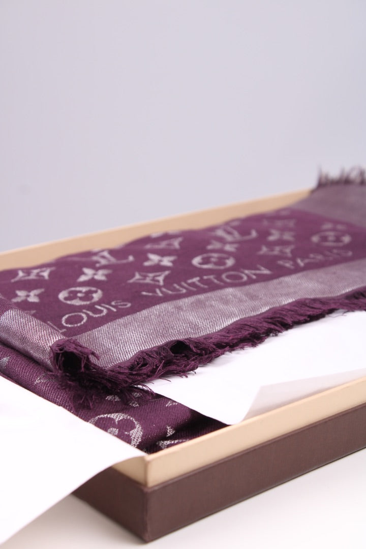 Louis Vuitton Purple Shine Shawl Scarf Purple