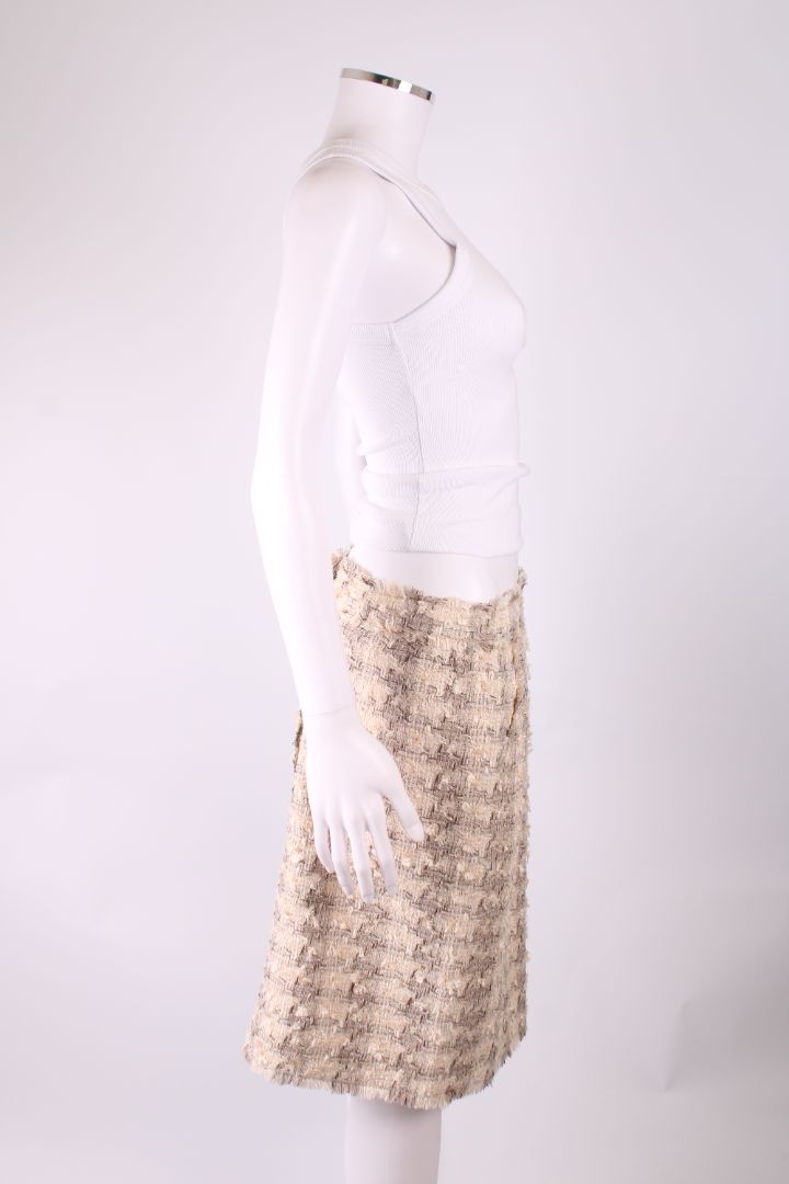 Dolce & Gabbana Boucle Skirt Cream/ Grey M