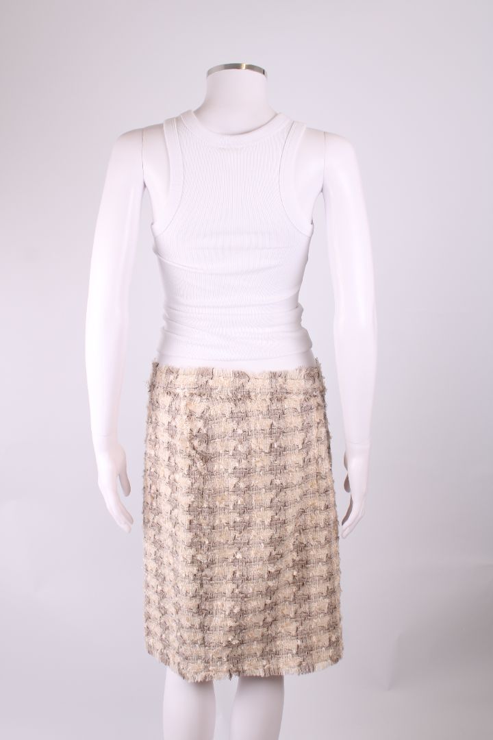 Dolce & Gabbana Boucle Skirt Cream/ Grey M