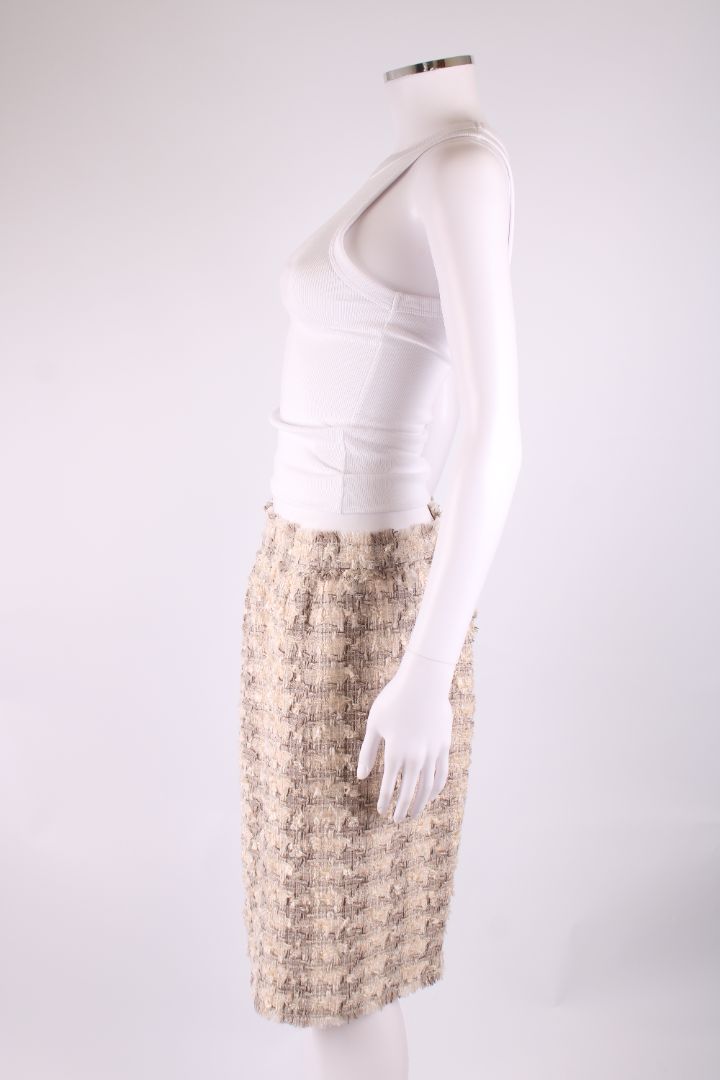 Dolce & Gabbana Boucle Skirt Cream/ Grey M