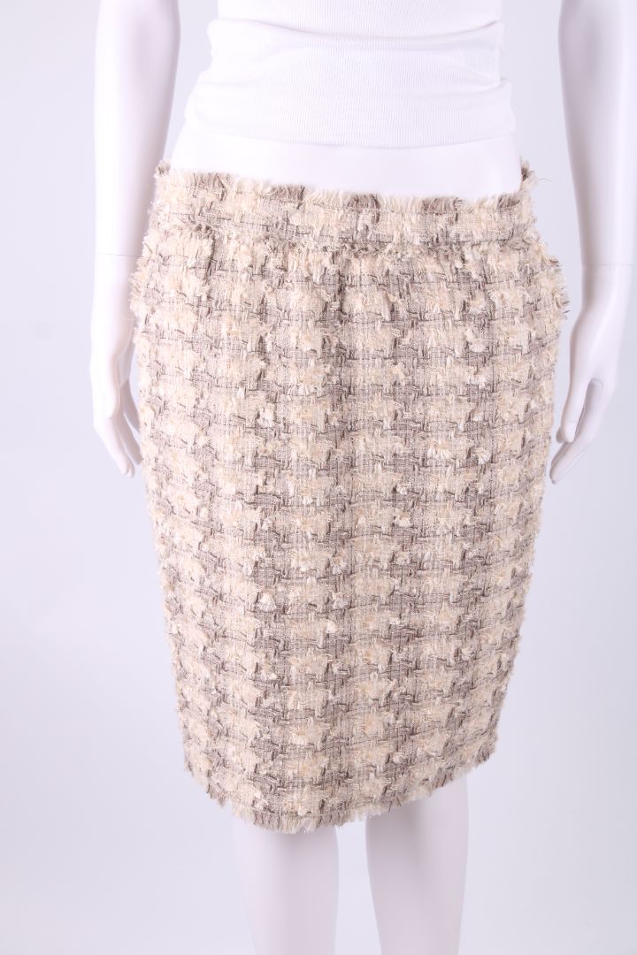 Dolce & Gabbana Boucle Skirt Cream/ Grey M