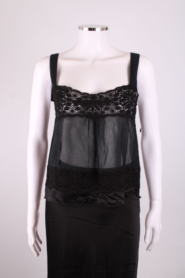 Dolce & Gabbana S/S Lace Trim Camisole Black M