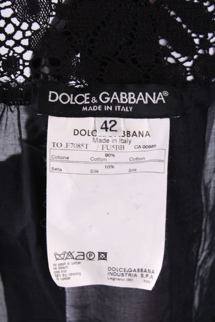 Dolce & Gabbana S/S Lace Trim Camisole Black M