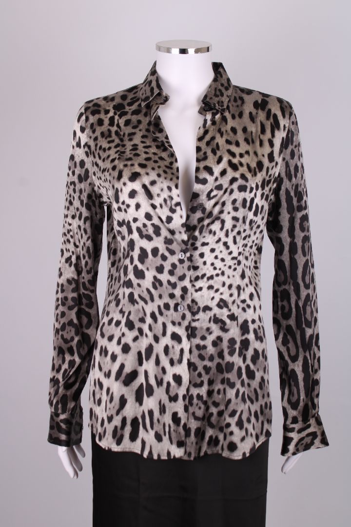 Dolce & Gabbana L/S Leopard Print Shirt Grey/ Black S