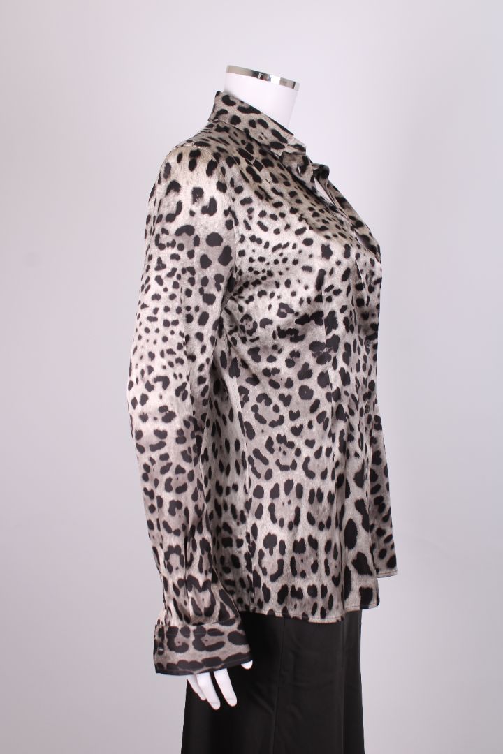 Dolce & Gabbana L/S Leopard Print Shirt Grey/ Black S