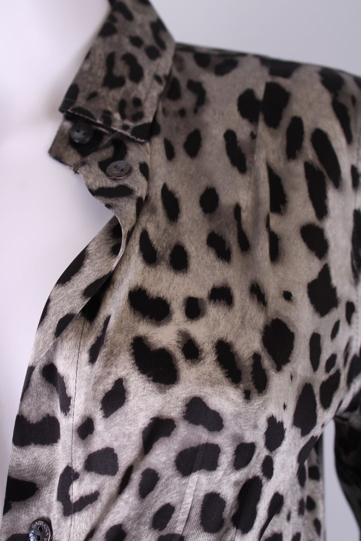 Dolce & Gabbana L/S Leopard Print Shirt Grey/ Black S