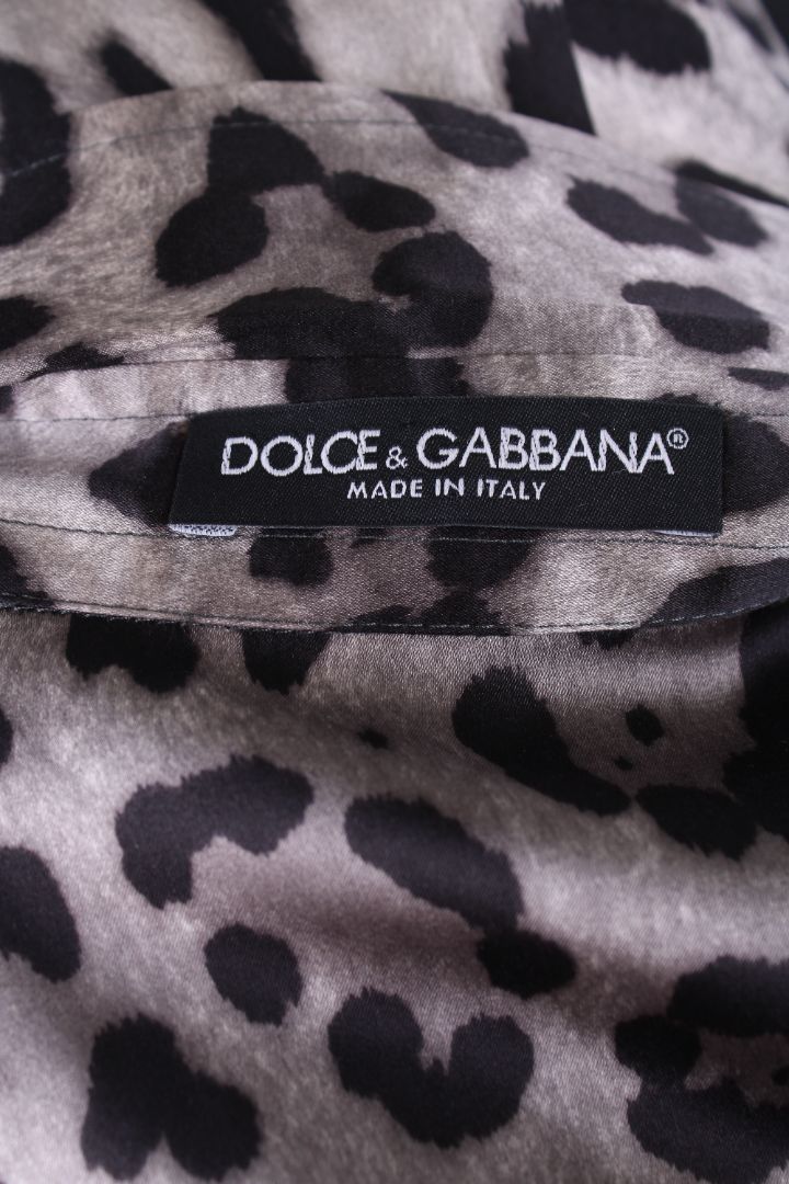 Dolce & Gabbana L/S Leopard Print Shirt Grey/ Black S
